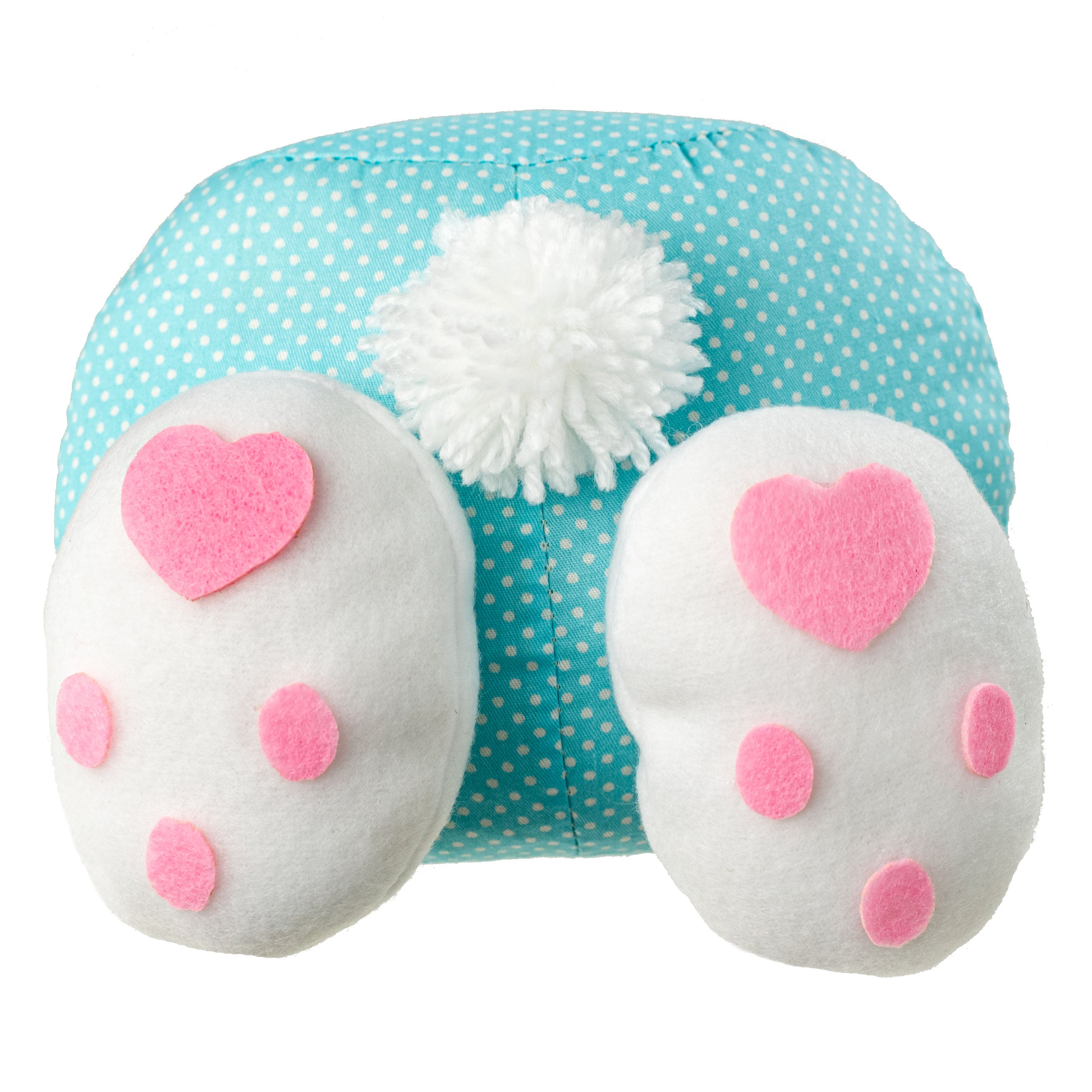 8" Plush Polka Dot Bunny Butt: Light Blue