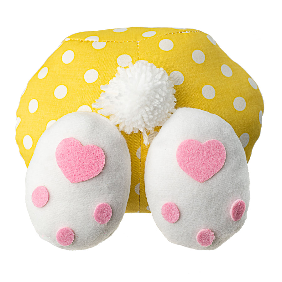 8" Plush Polka Dot Bunny Butt: Yellow