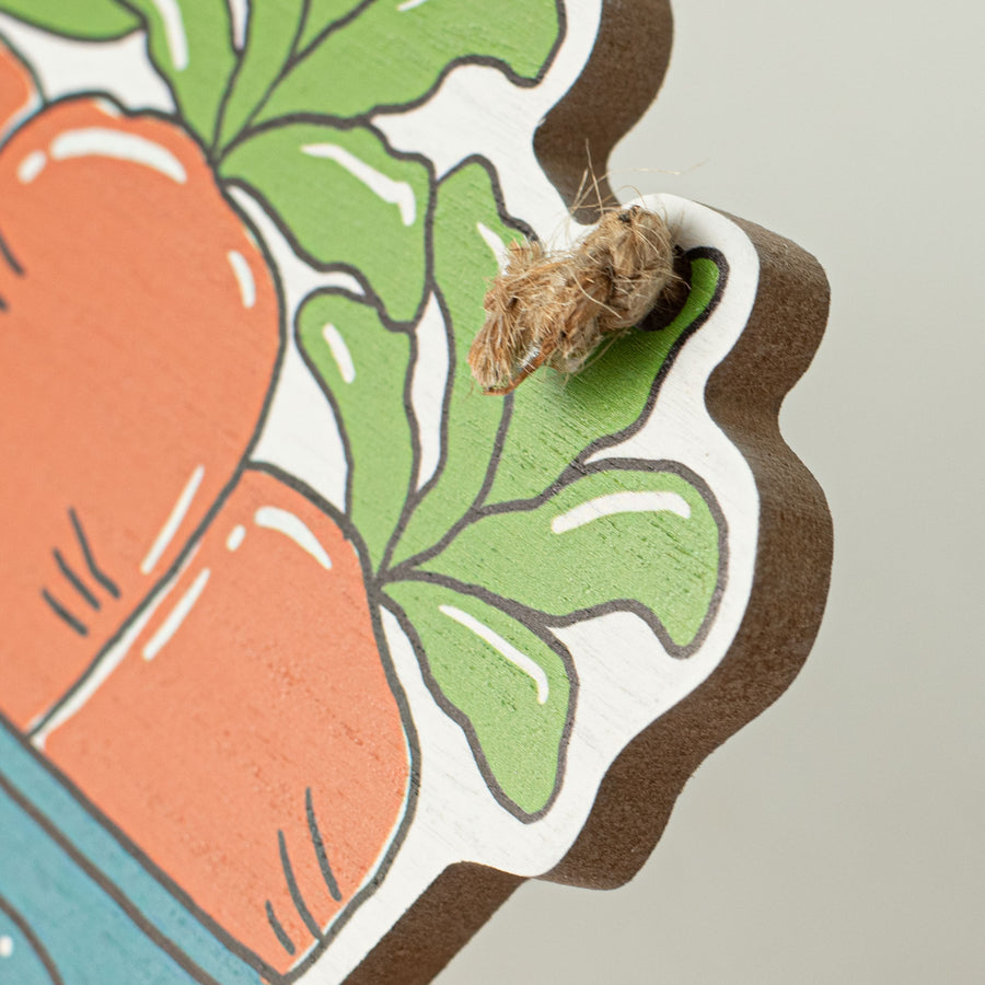 12" Wooden Truck & Carrot Happy Spring Sign