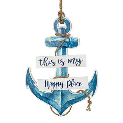 14" Wooden Anchor Sign: This Is My Happy Place