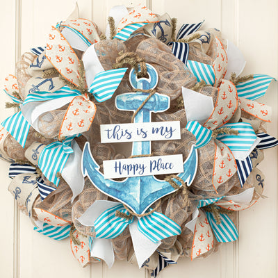 14" Wooden Anchor Sign: This Is My Happy Place