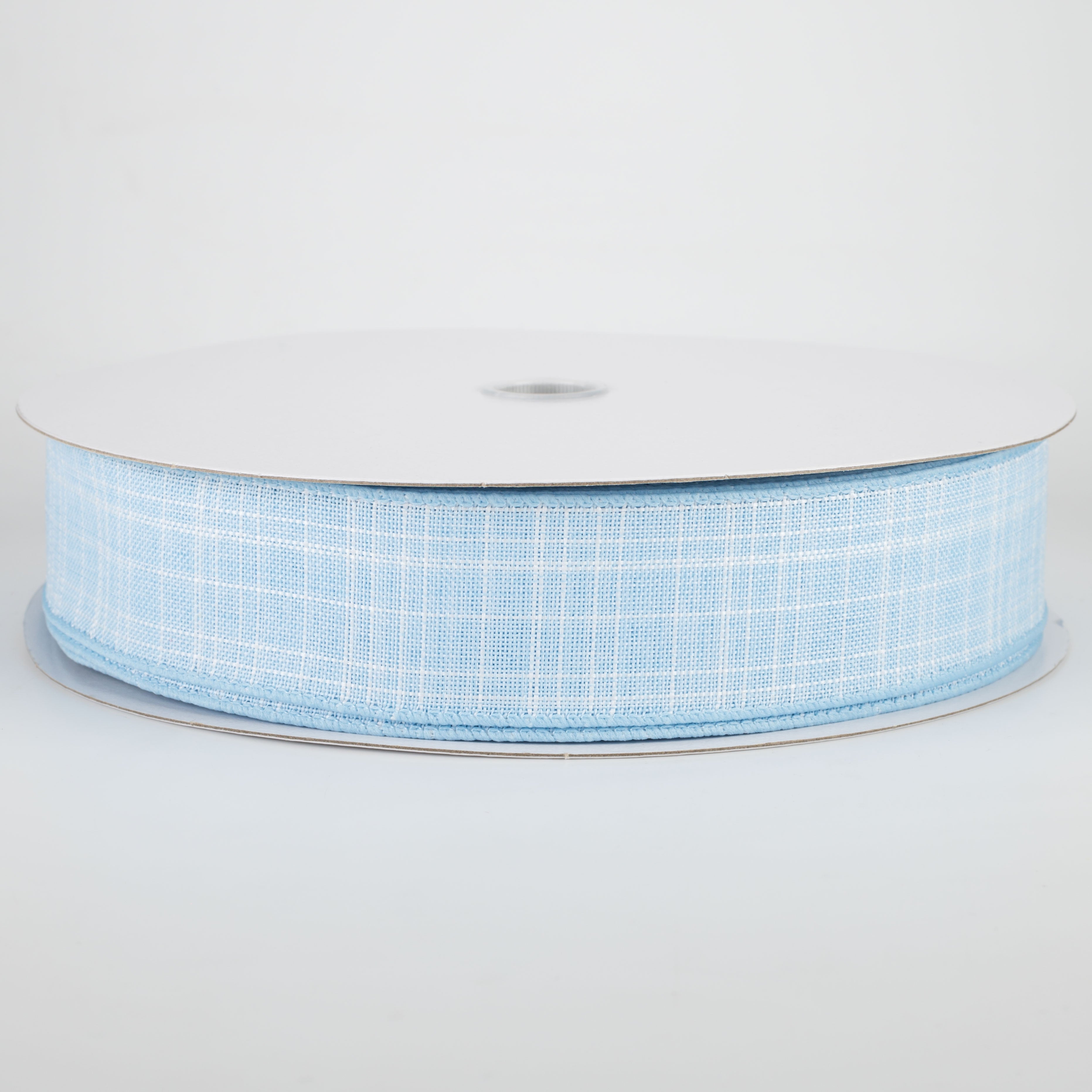 1.5" Estelle Textured Linen Ribbon: Light Blue (50 Yards)