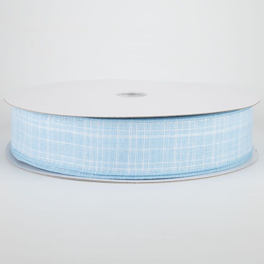 1.5" Estelle Textured Linen Ribbon: Light Blue (50 Yards)