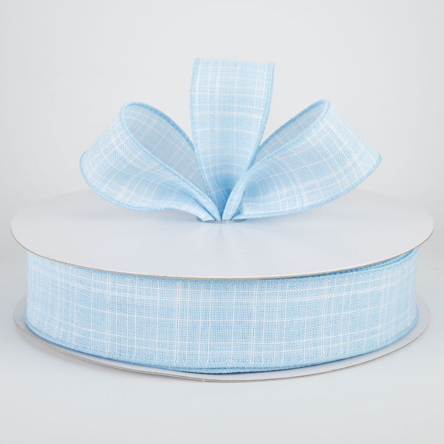 1.5" Estelle Textured Linen Ribbon: Light Blue (50 Yards)