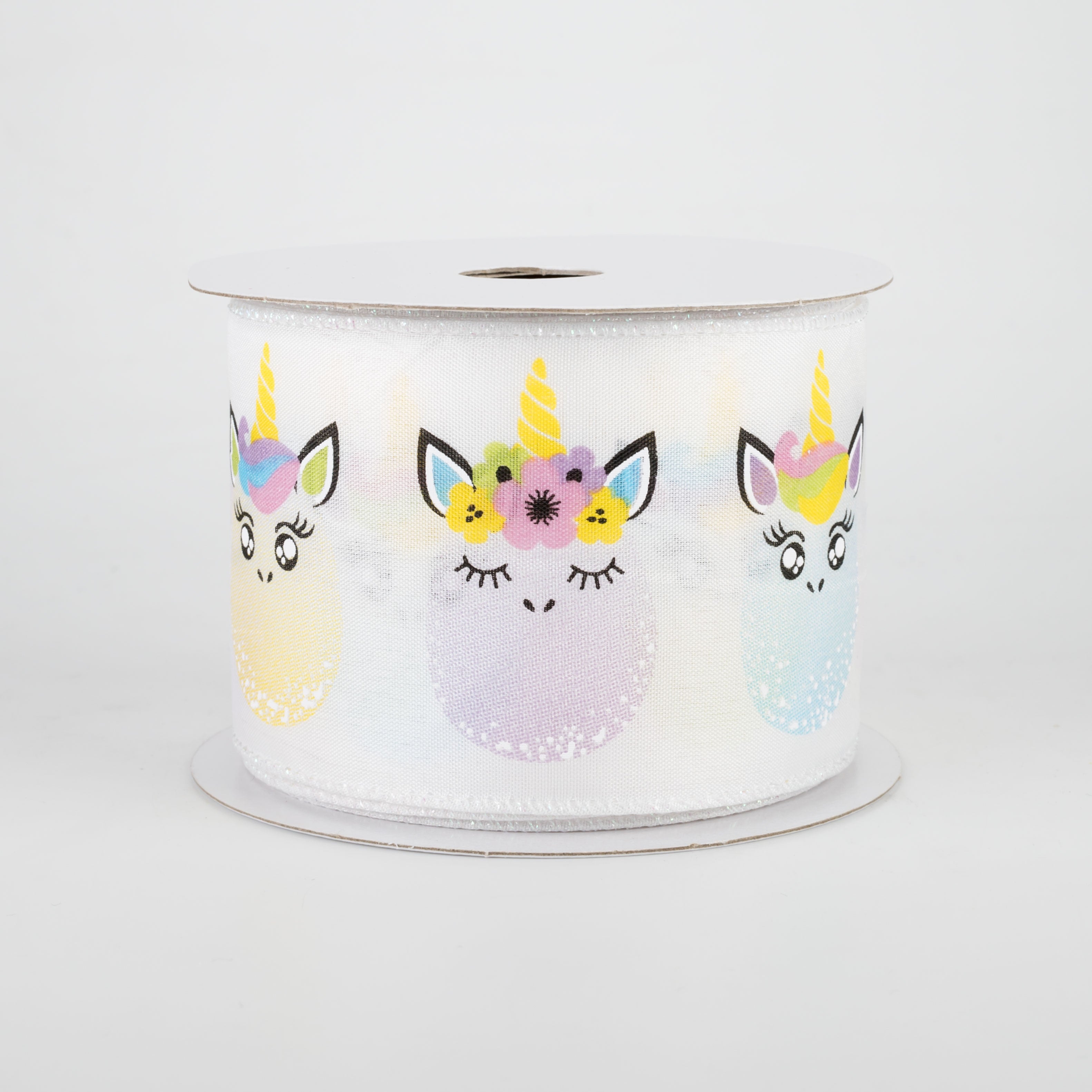 2.5" Unicorn Easter Eggs Satin Ribbon (10 Yards)