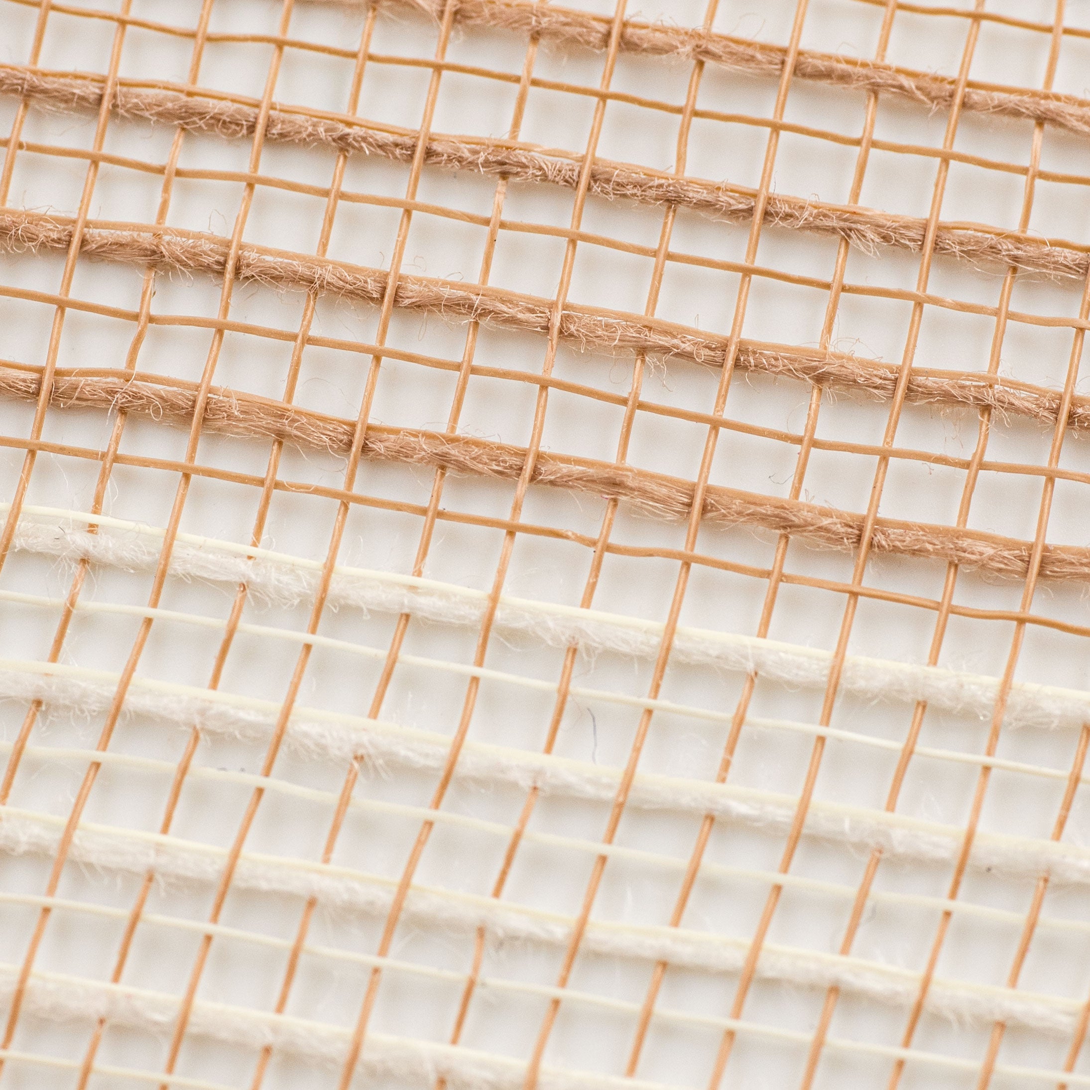 10" Wide Stripe Fabric Mesh: Natural & Cream