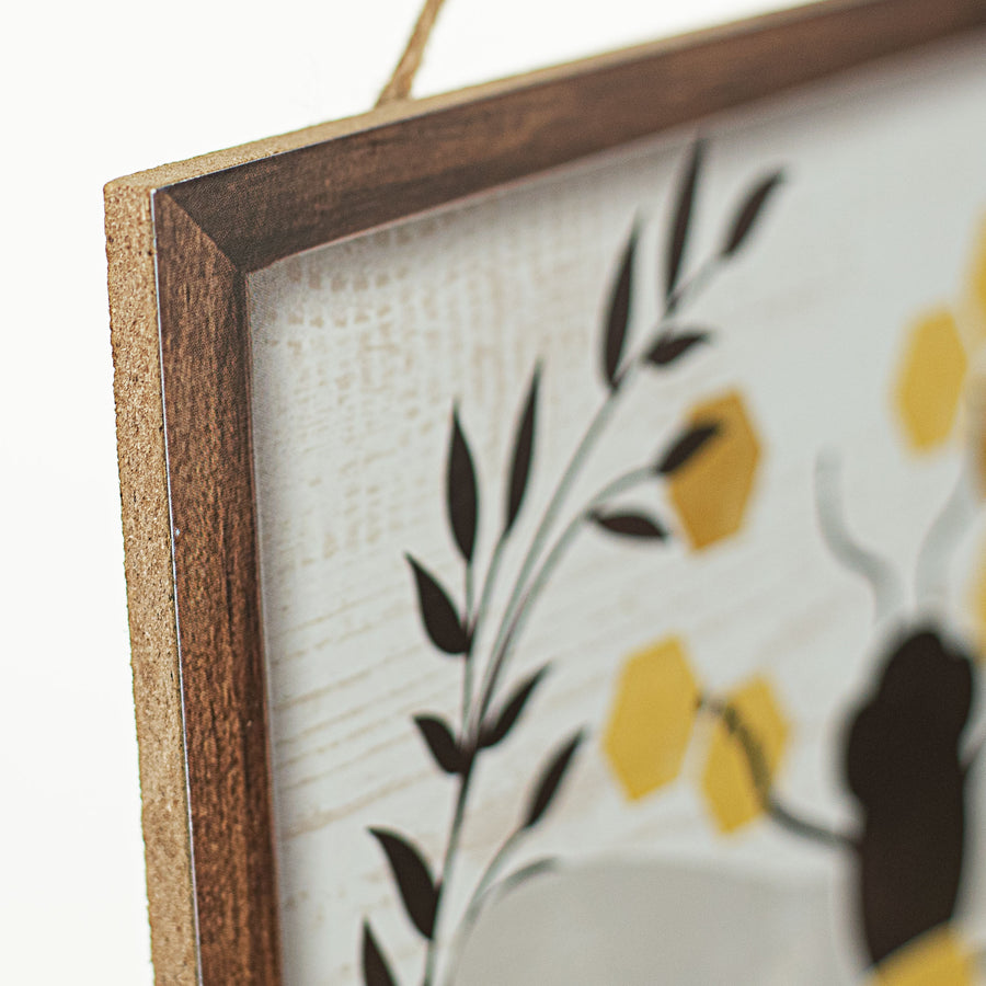 10" Square Wooden Sign: Bee Kind