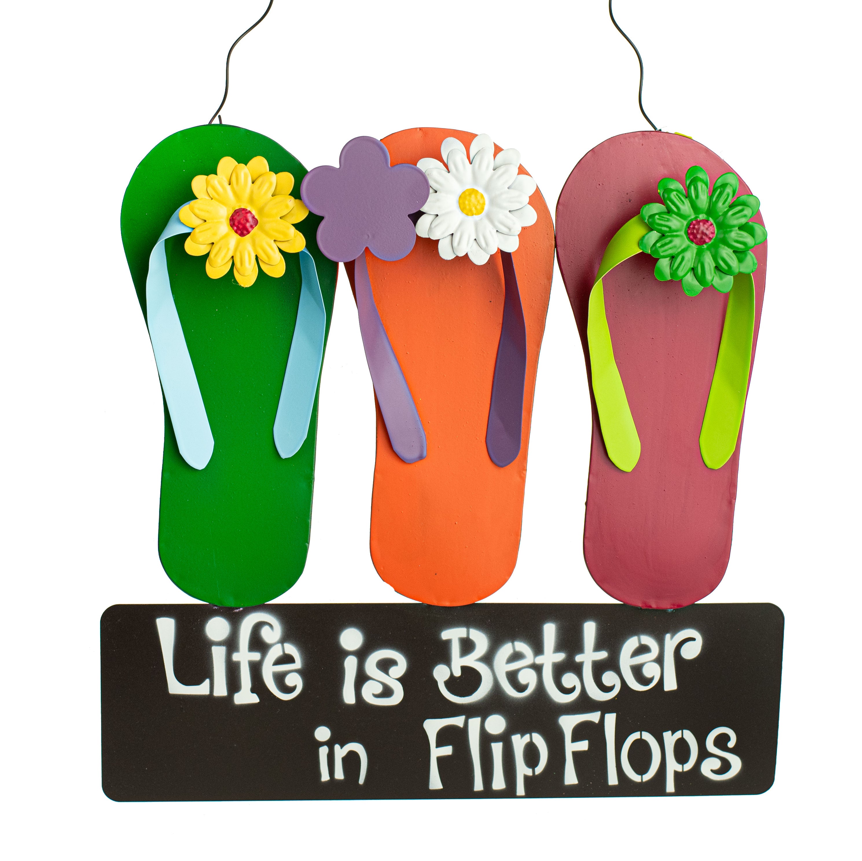 14" Life Is Better In Flip Flops Metal Sign