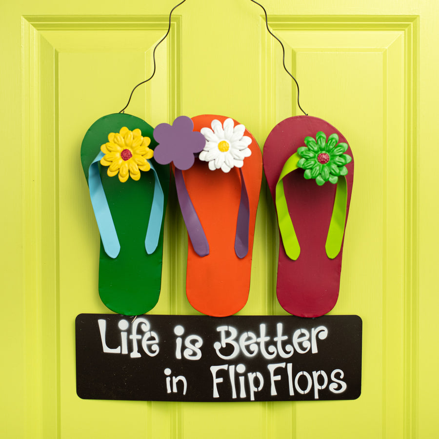 14" Life Is Better In Flip Flops Metal Sign