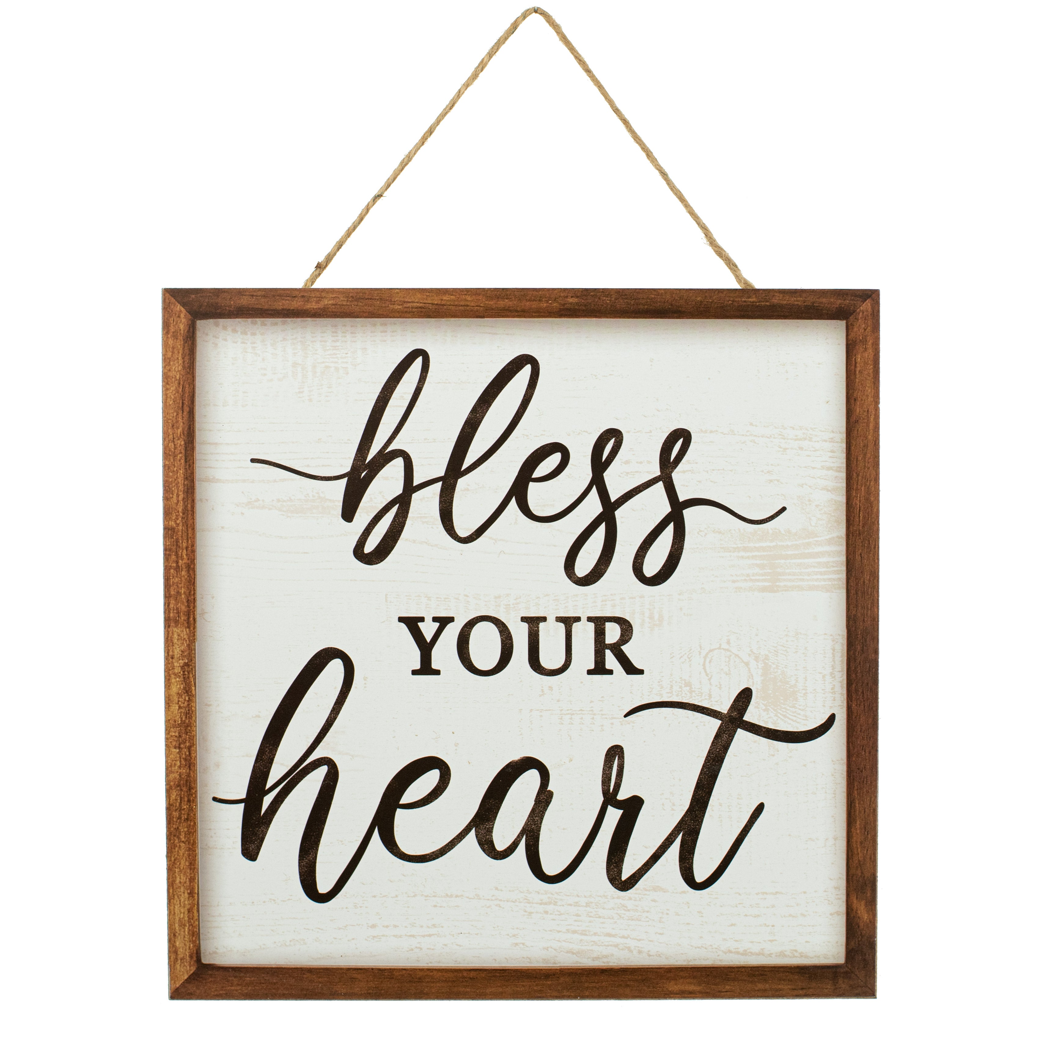10" Square Wooden Sign: Bless Your Heart