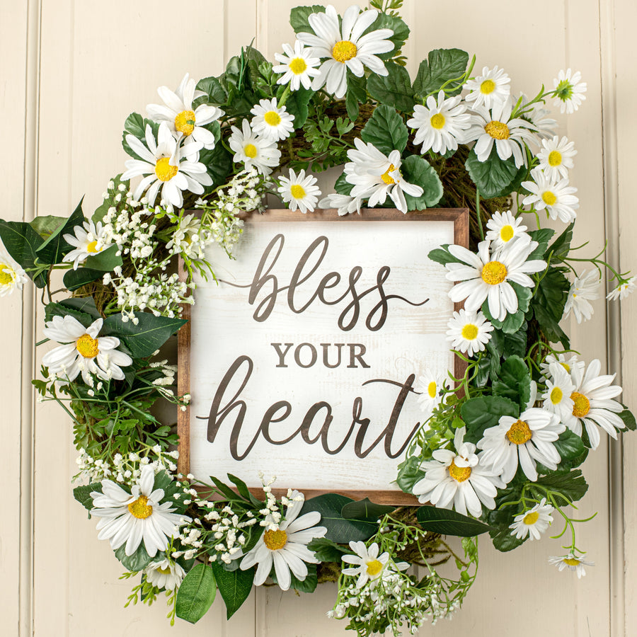 10" Square Wooden Sign: Bless Your Heart