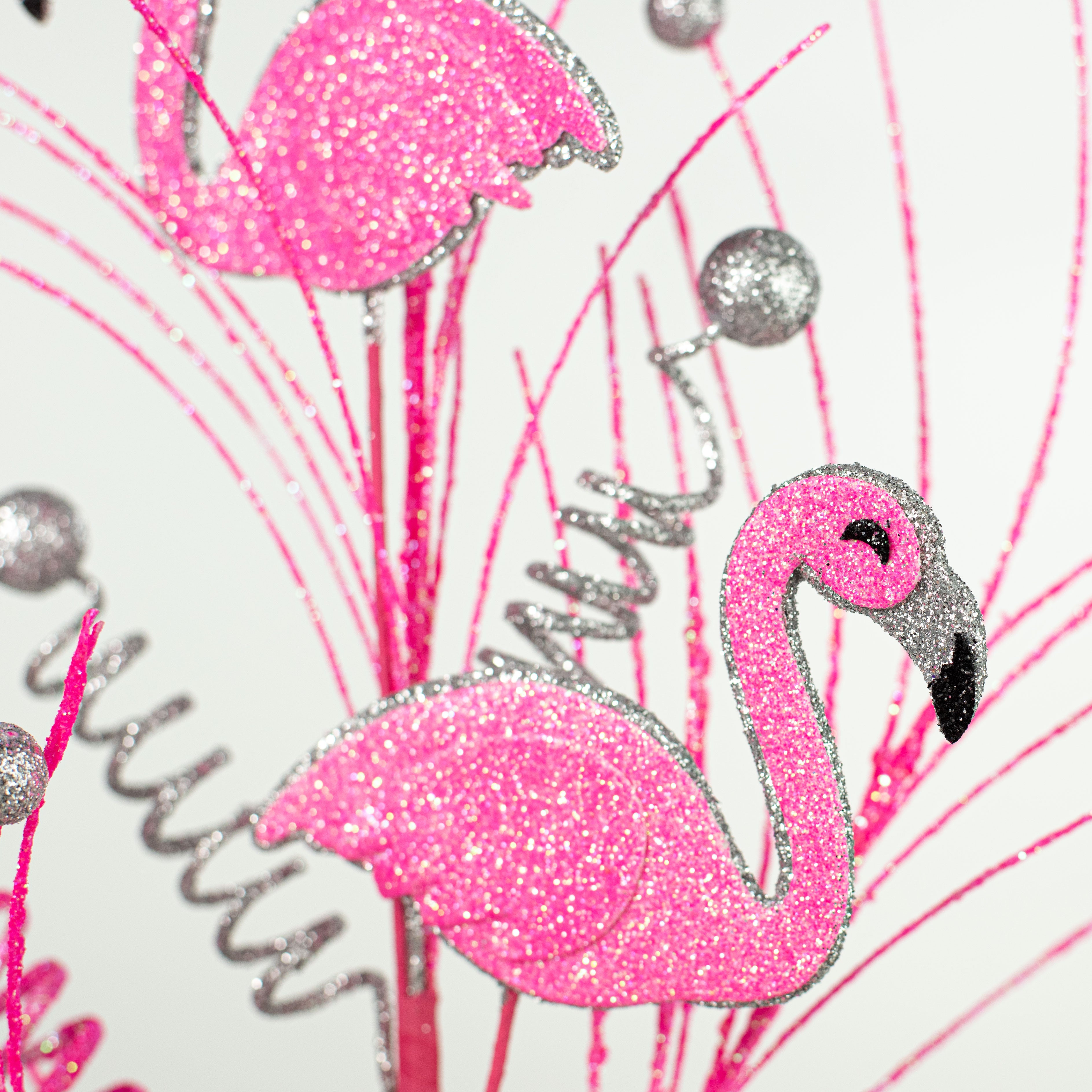 29" Glitter Flamingo Spray