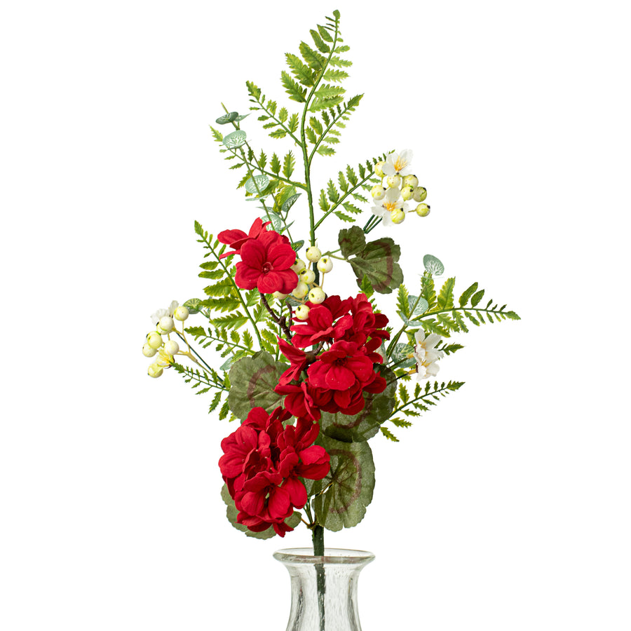 28" Geranium Berry Fern Spray