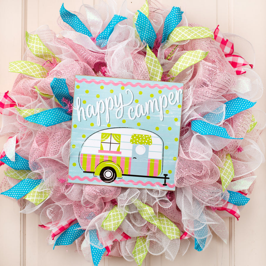 10" Square Wooden Sign: Happy Camper
