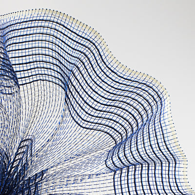 10" Wide Stripe Fabric Mesh: Navy & Cream