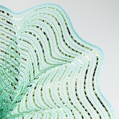 10" All Foil Thick Metallic Mesh: Aqua & Lime