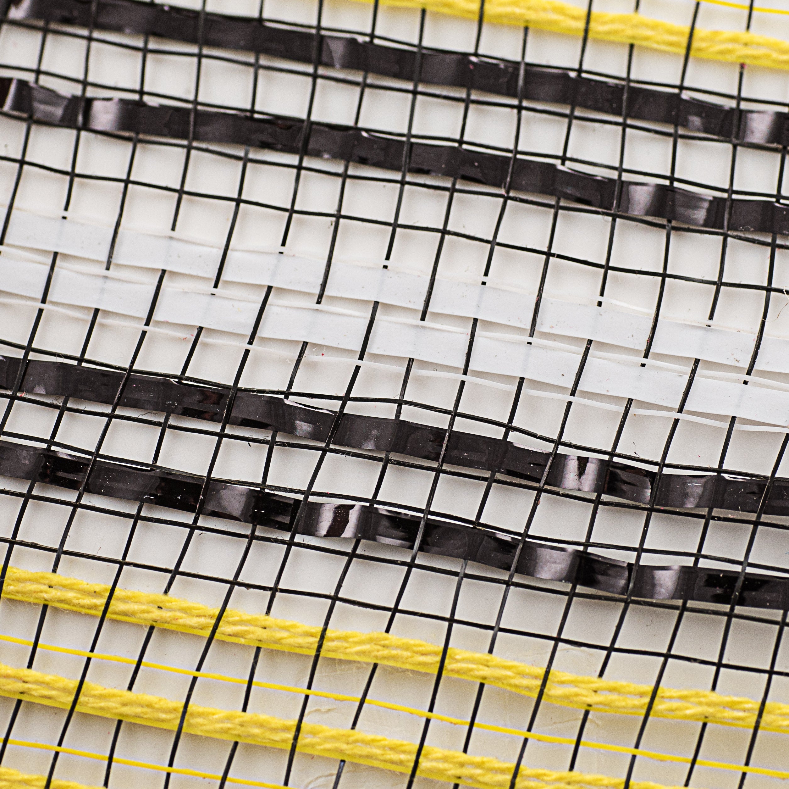 21" Fabric Bold Stripe Mesh: Yellow, Black, White
