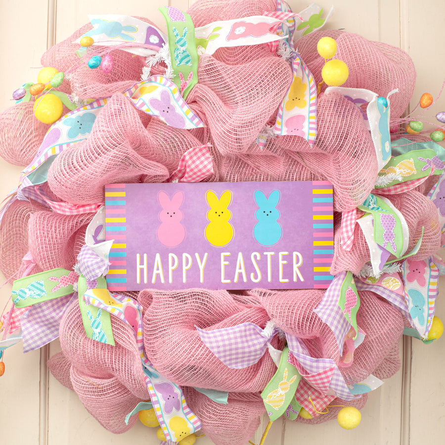 12" Wooden Sign: Happy Easter Sugar Bunny