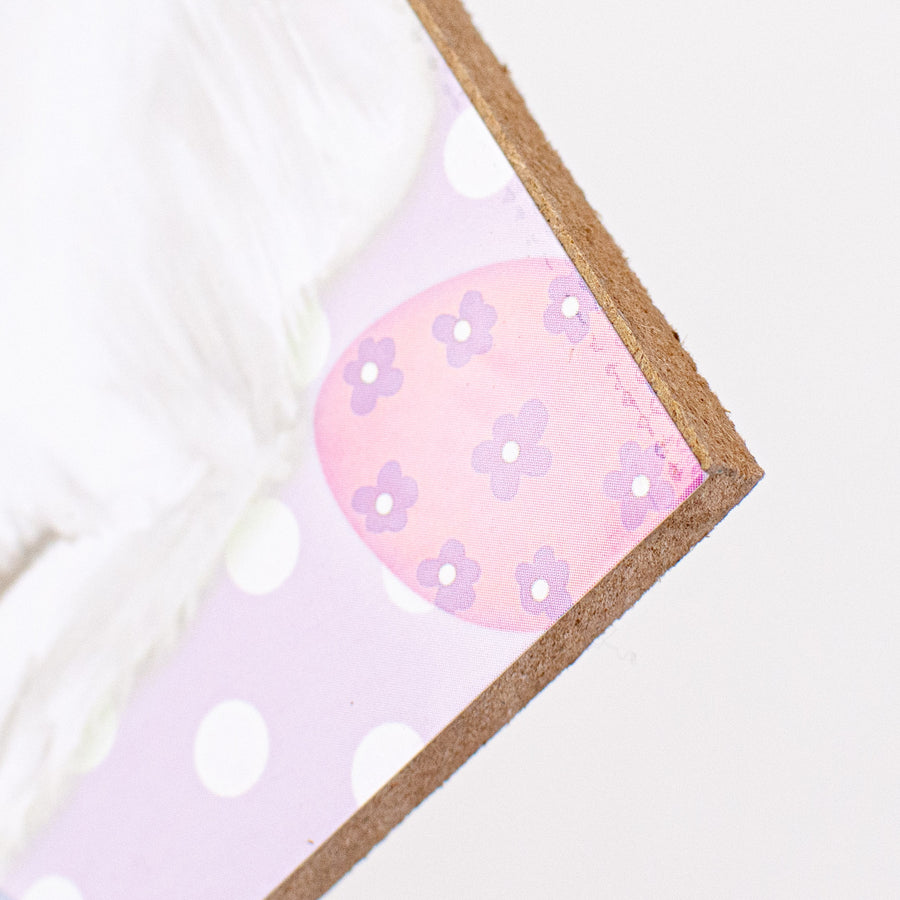 12" Wooden Sign: Happy Easter With Bunny
