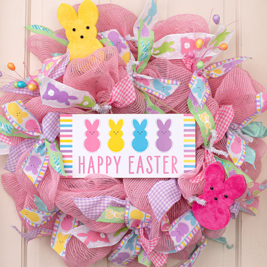 12" Wooden Sign: Happy Easter Sugar Bunny