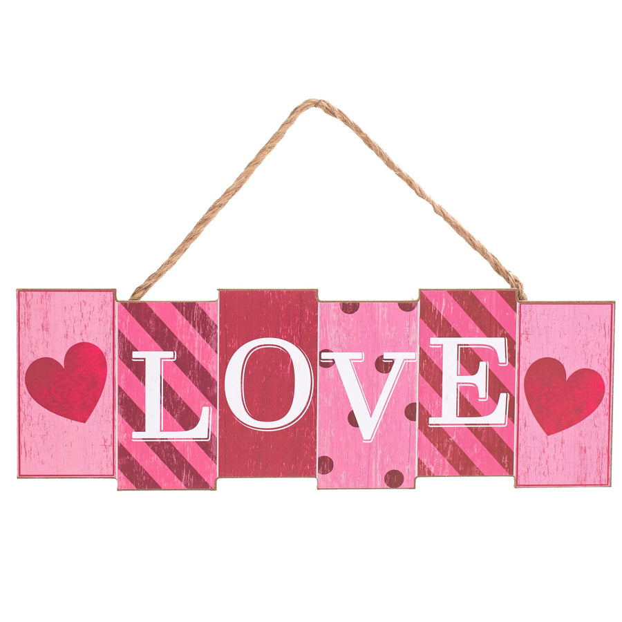 14" Wooden Sign: Love Blocks