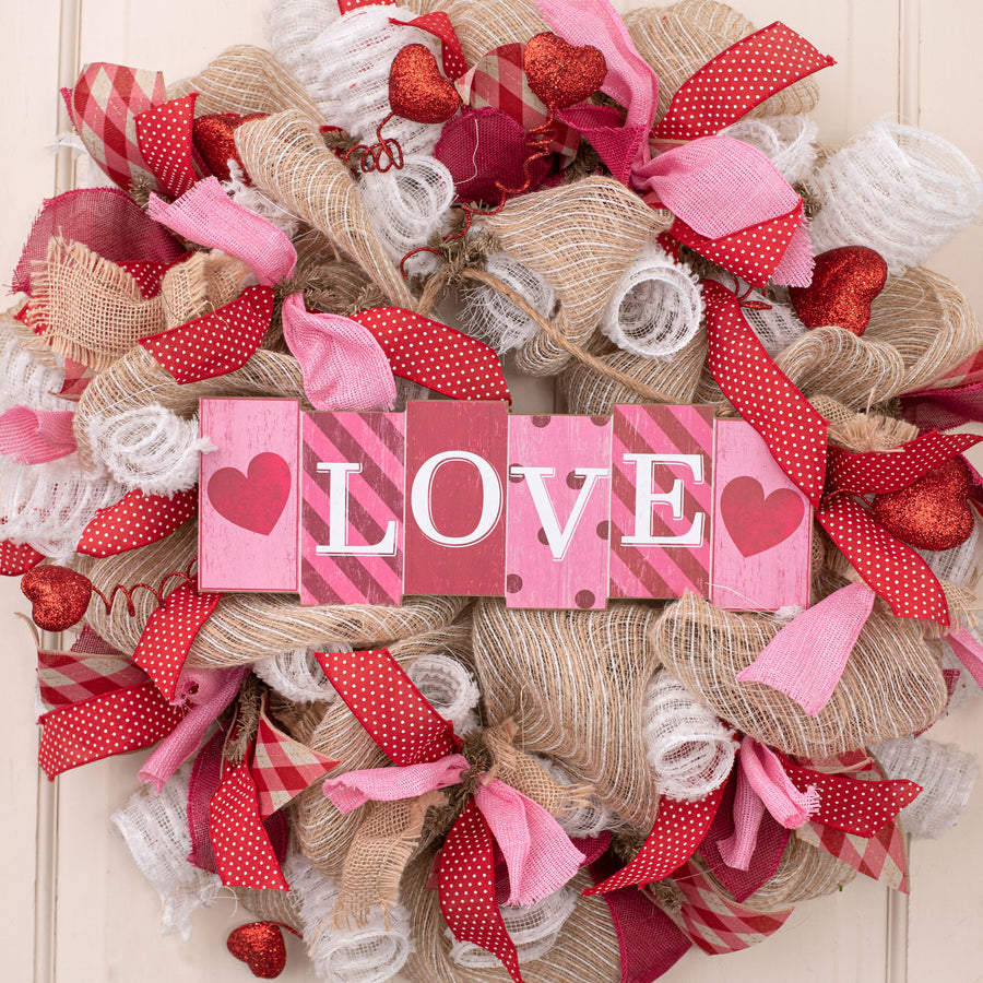 14" Wooden Sign: Love Blocks