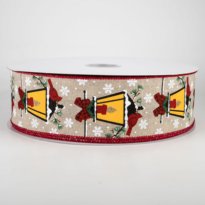 2.5" Glowing Gas Lantern With Cardinal Ribbon (50 Yards)