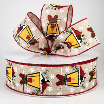 2.5" Glowing Gas Lantern With Cardinal Ribbon (50 Yards)