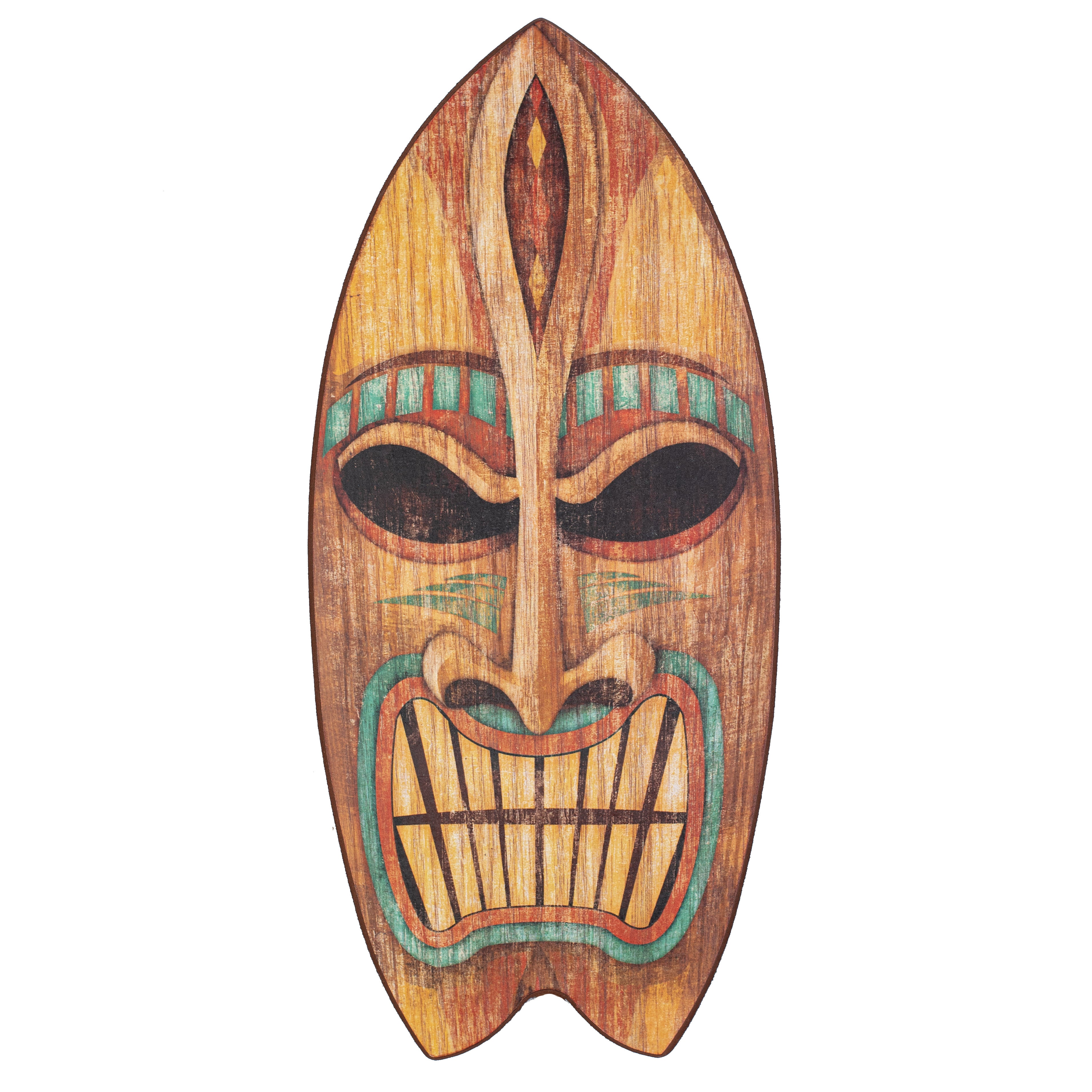 12" Standing Surf Board Sign: Angry Tiki