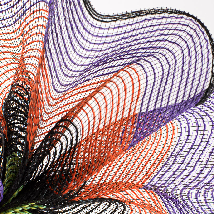 10" Wide Stripe Fabric Mesh: Black, Purple, Fresh Green, Orange