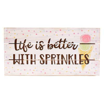 12" Pallet Wood Sign: Ice Cream With Sprinkles