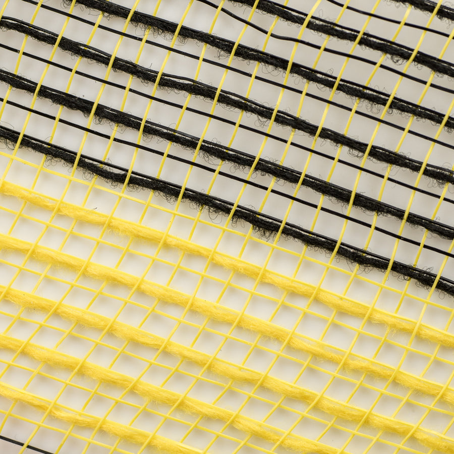 10" Thin Stripe Fabric Mesh: Yellow & Black