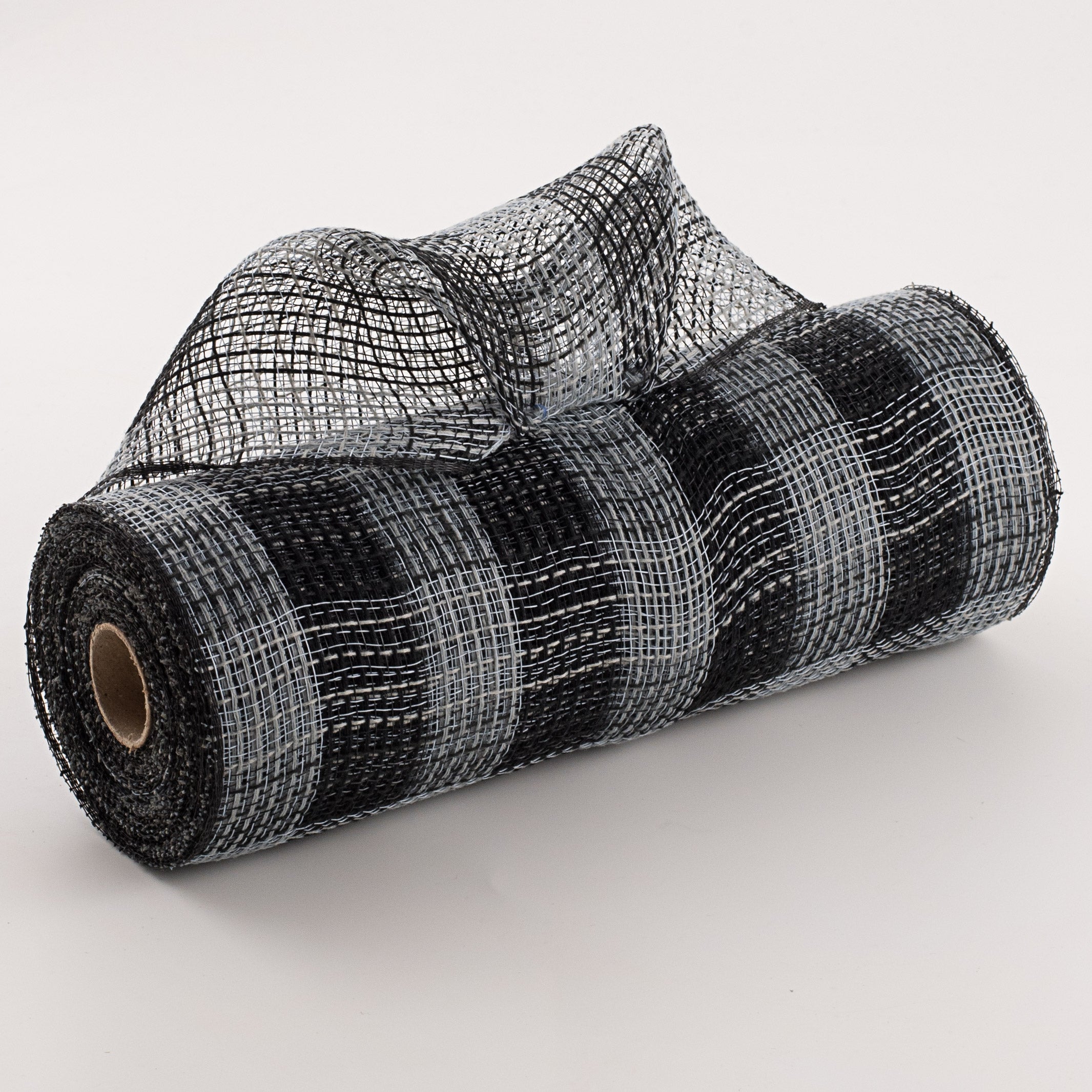 10" Small Check Fabric Mesh: Black & Grey