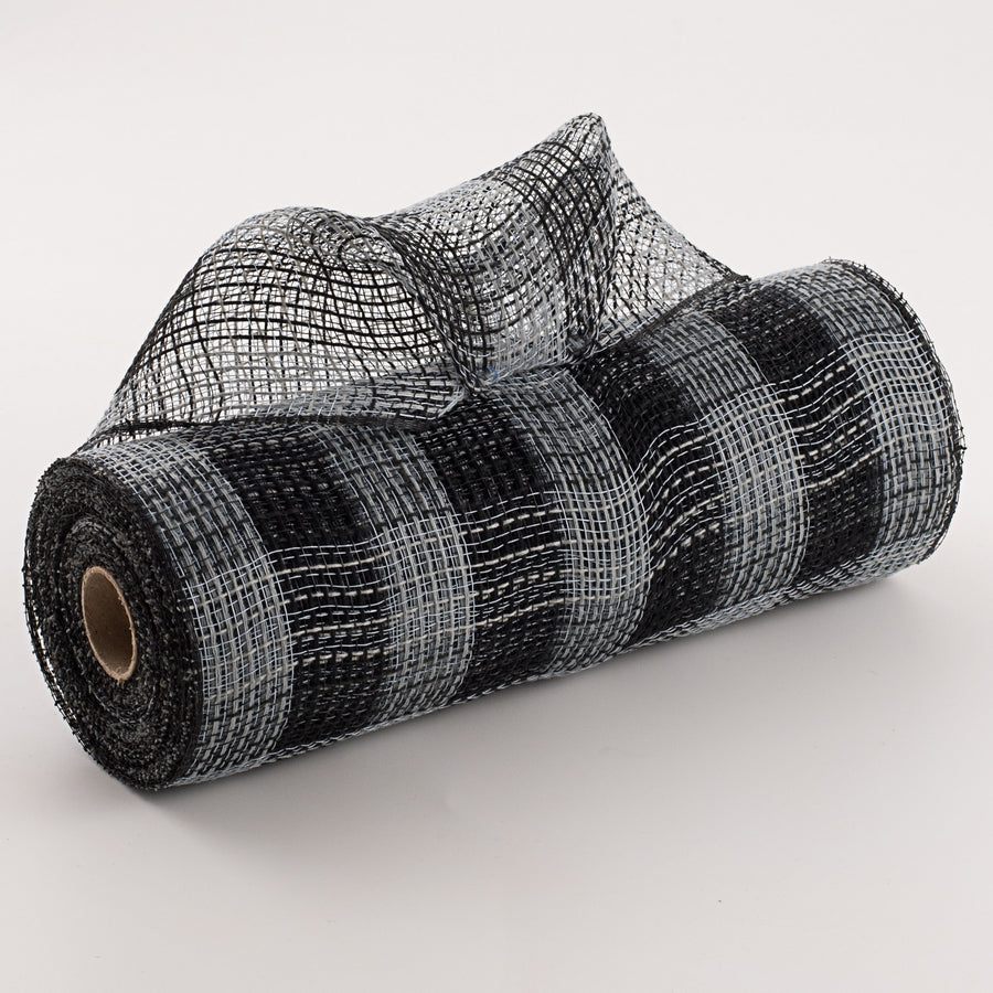 10" Small Check Fabric Mesh: Black & Grey