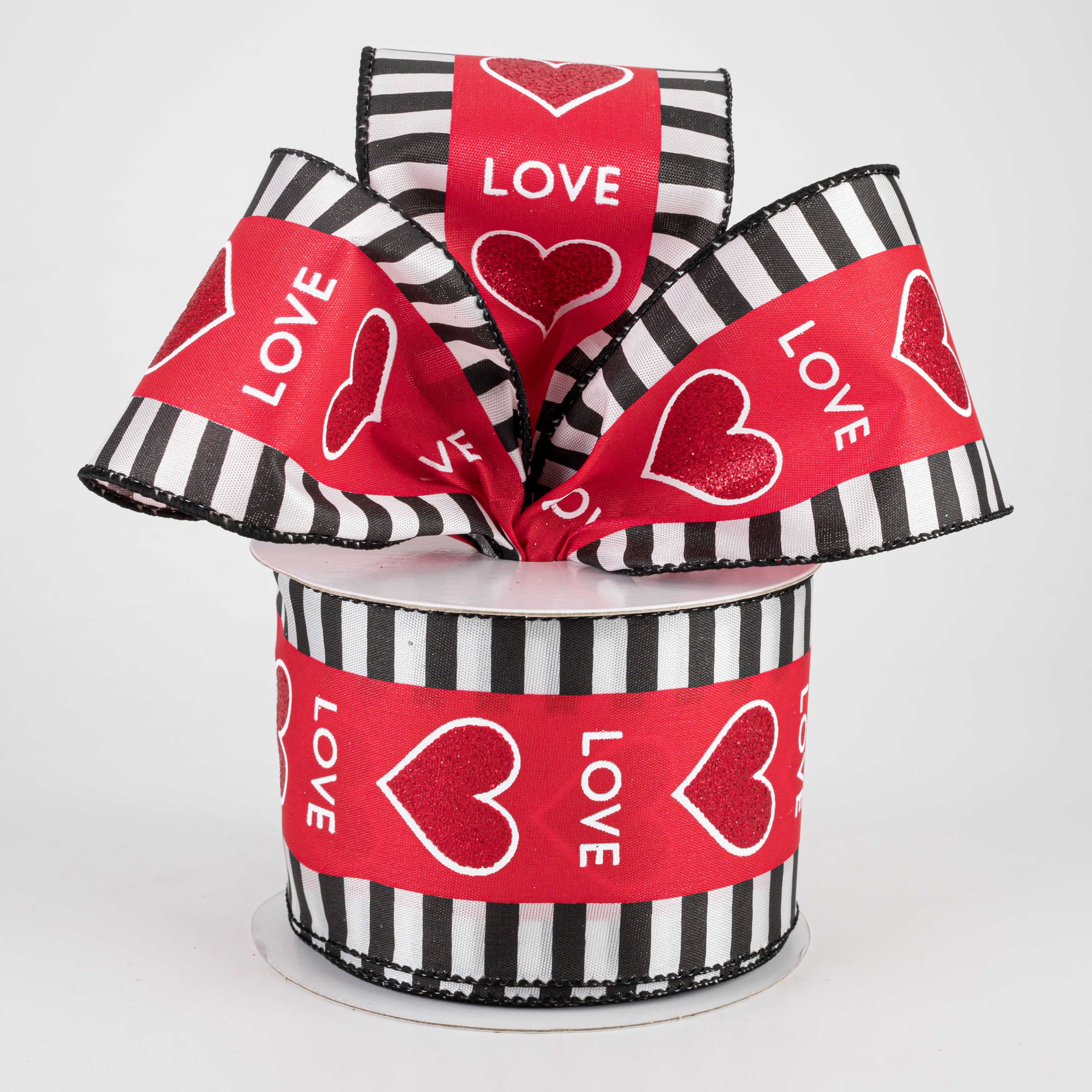2.5" Love & Heart Dash Edge Ribbon (10 Yards)