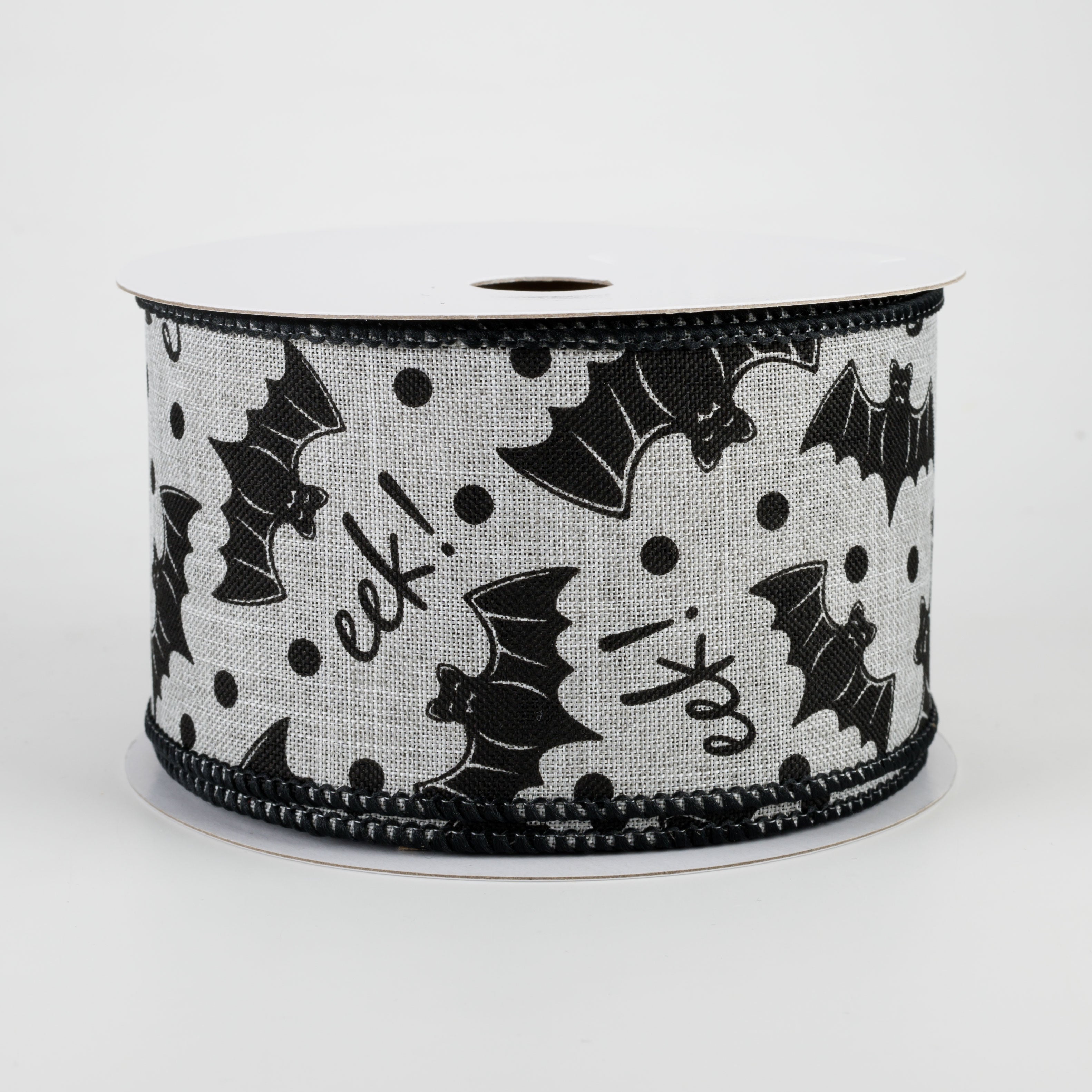 2.5" Bats Eek Ribbon: Light Grey (10 Yards)