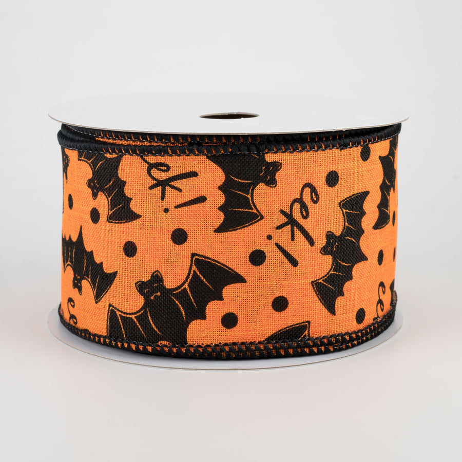 2.5" Bats Eek Ribbon: Orange (10 Yards)