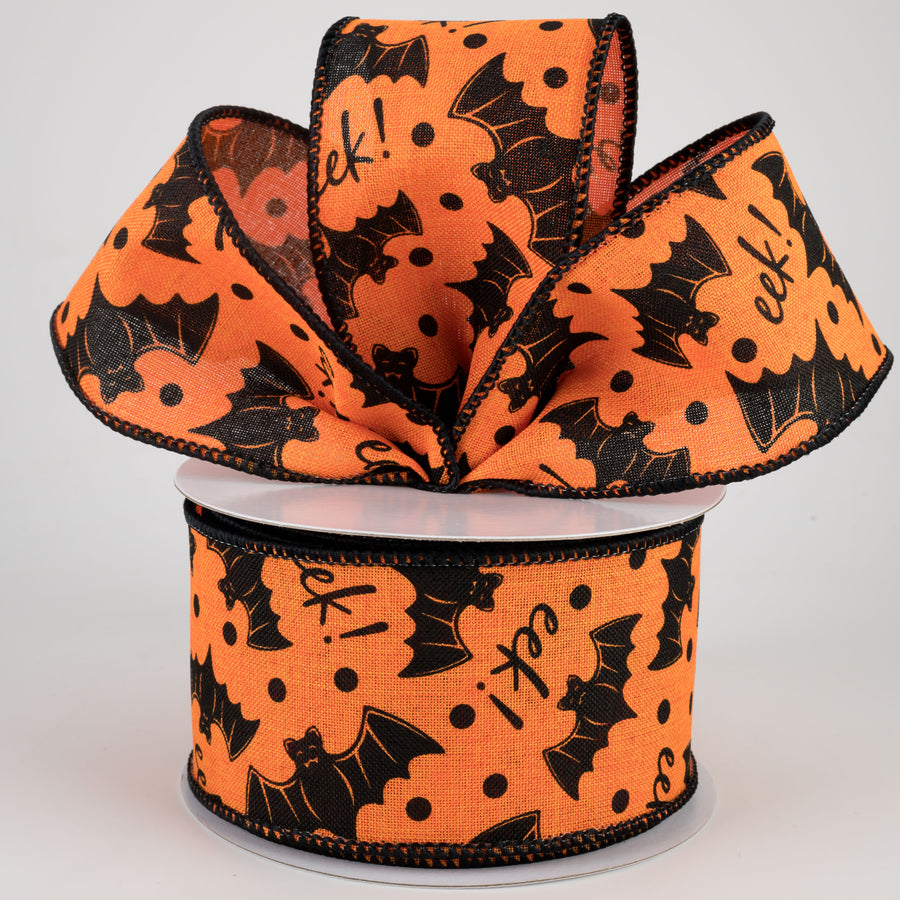 2.5" Bats Eek Ribbon: Orange (10 Yards)