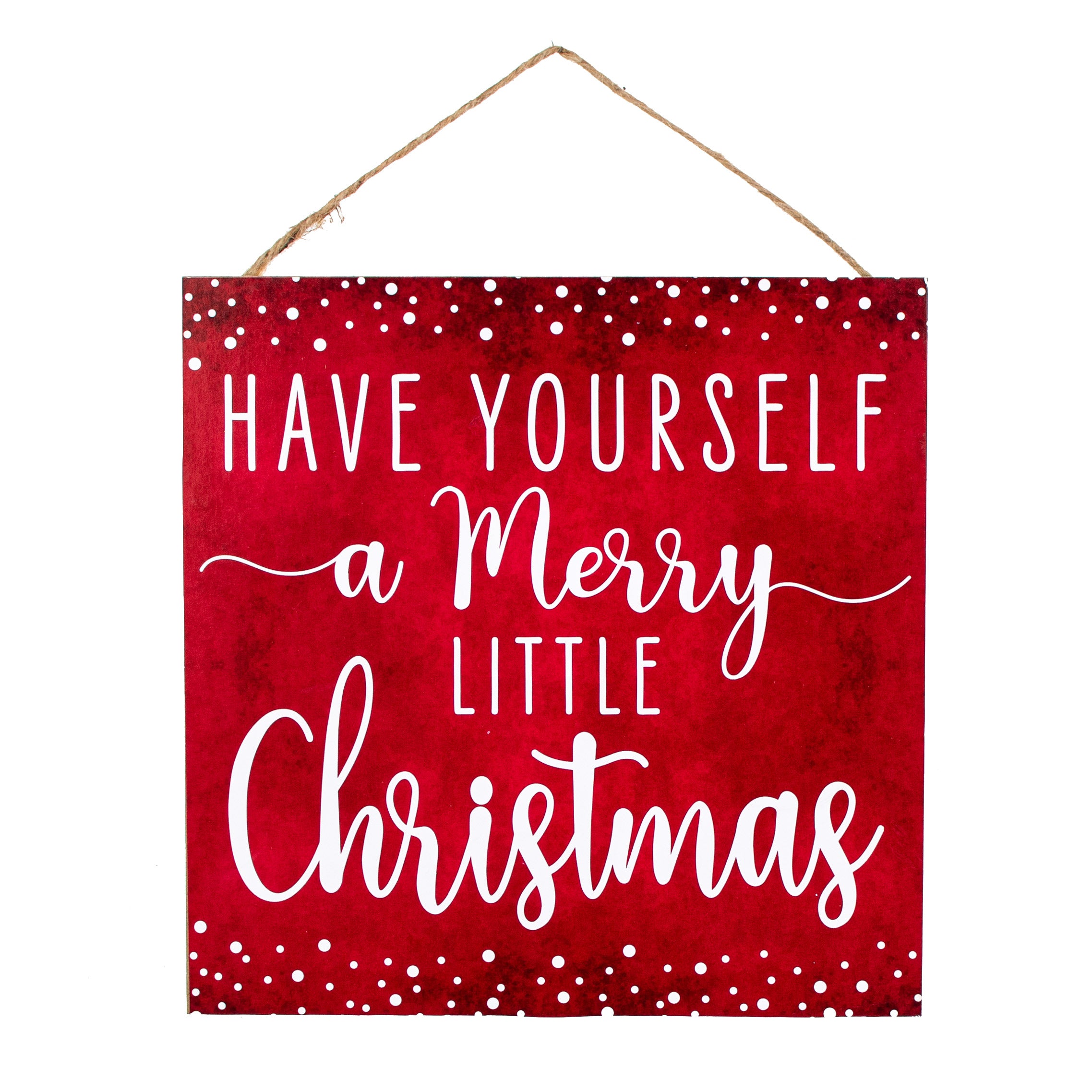 10" Square Wooden Sign: Merry Little Christmas