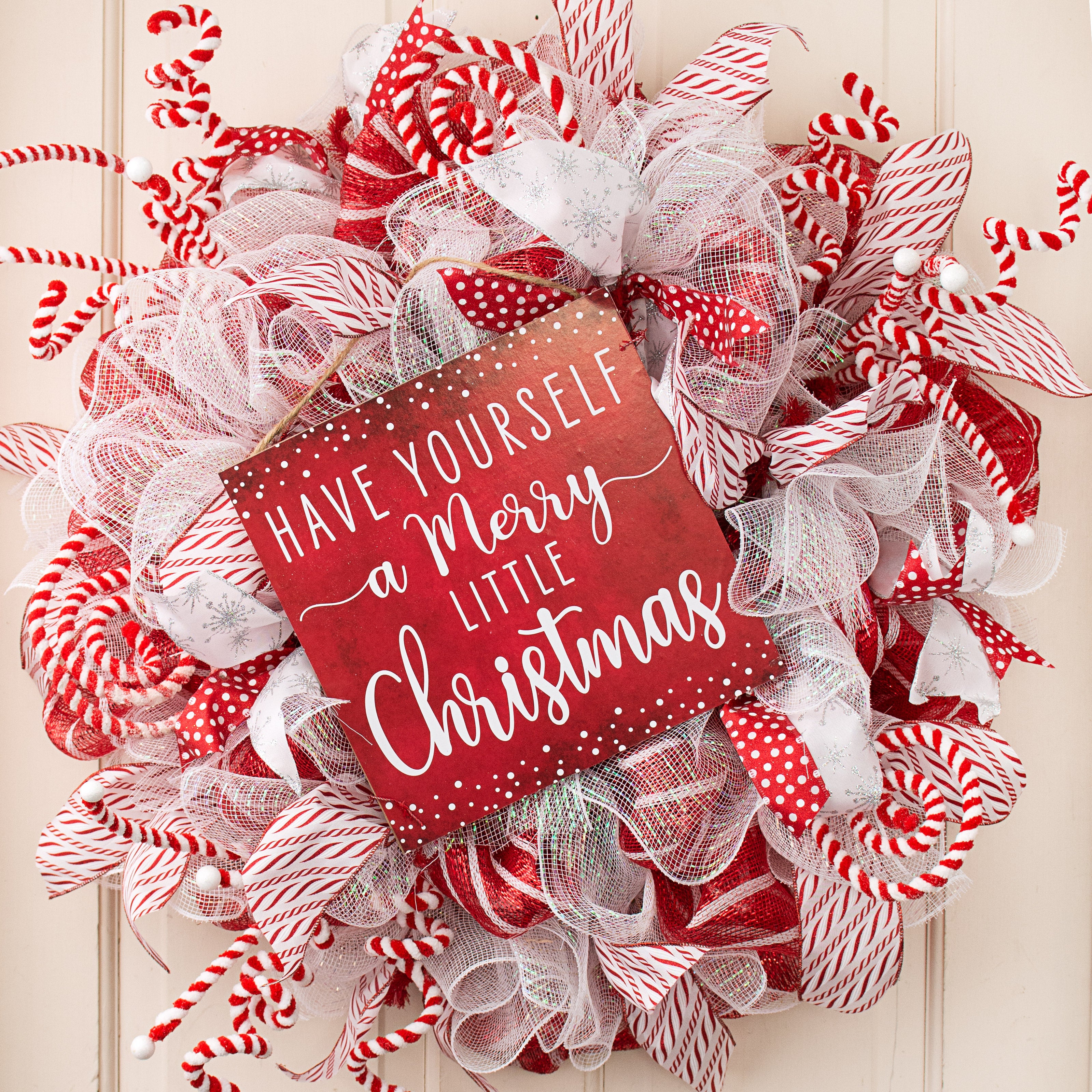 10" Square Wooden Sign: Merry Little Christmas