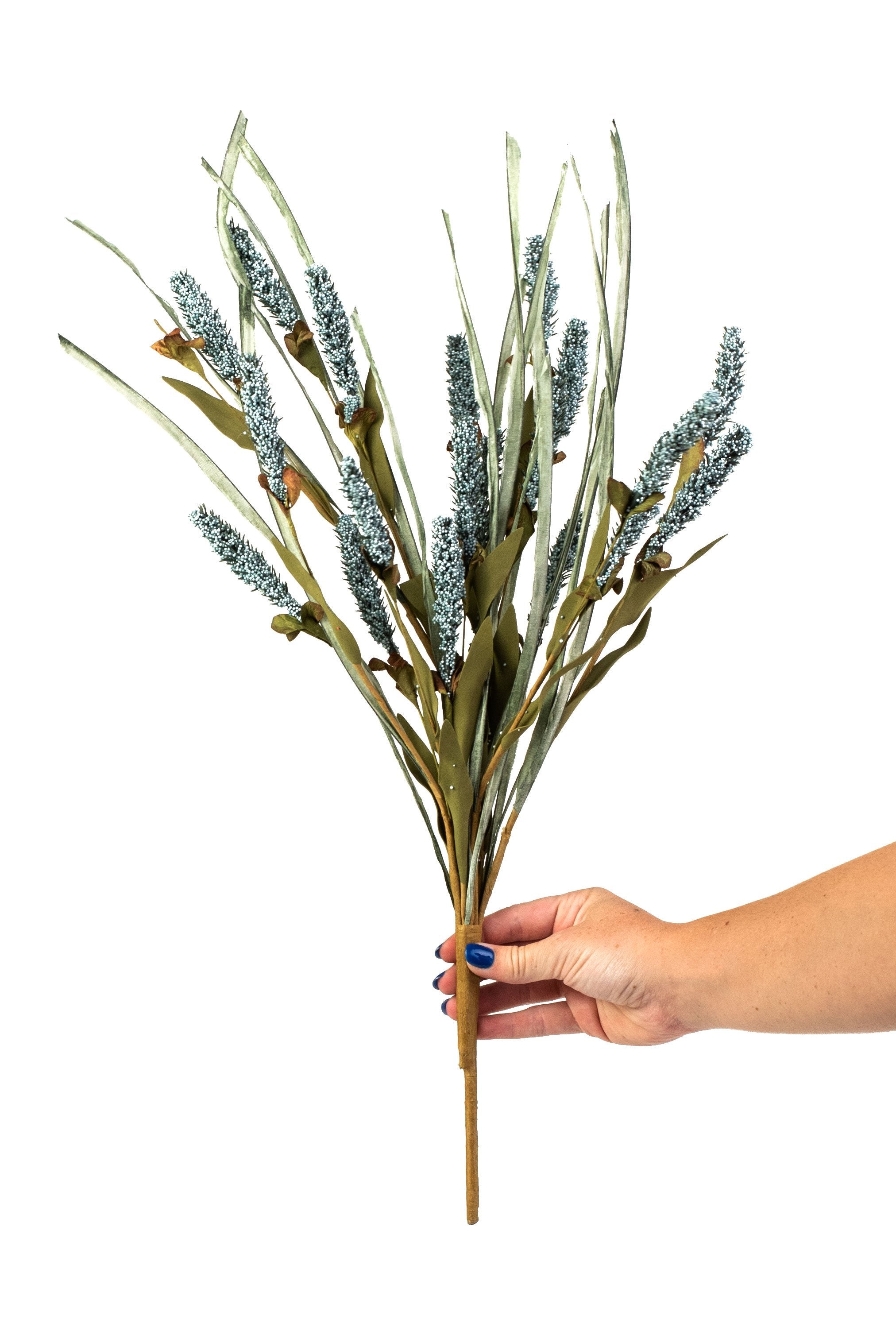 24" Foxtail Grass Bush: Blue