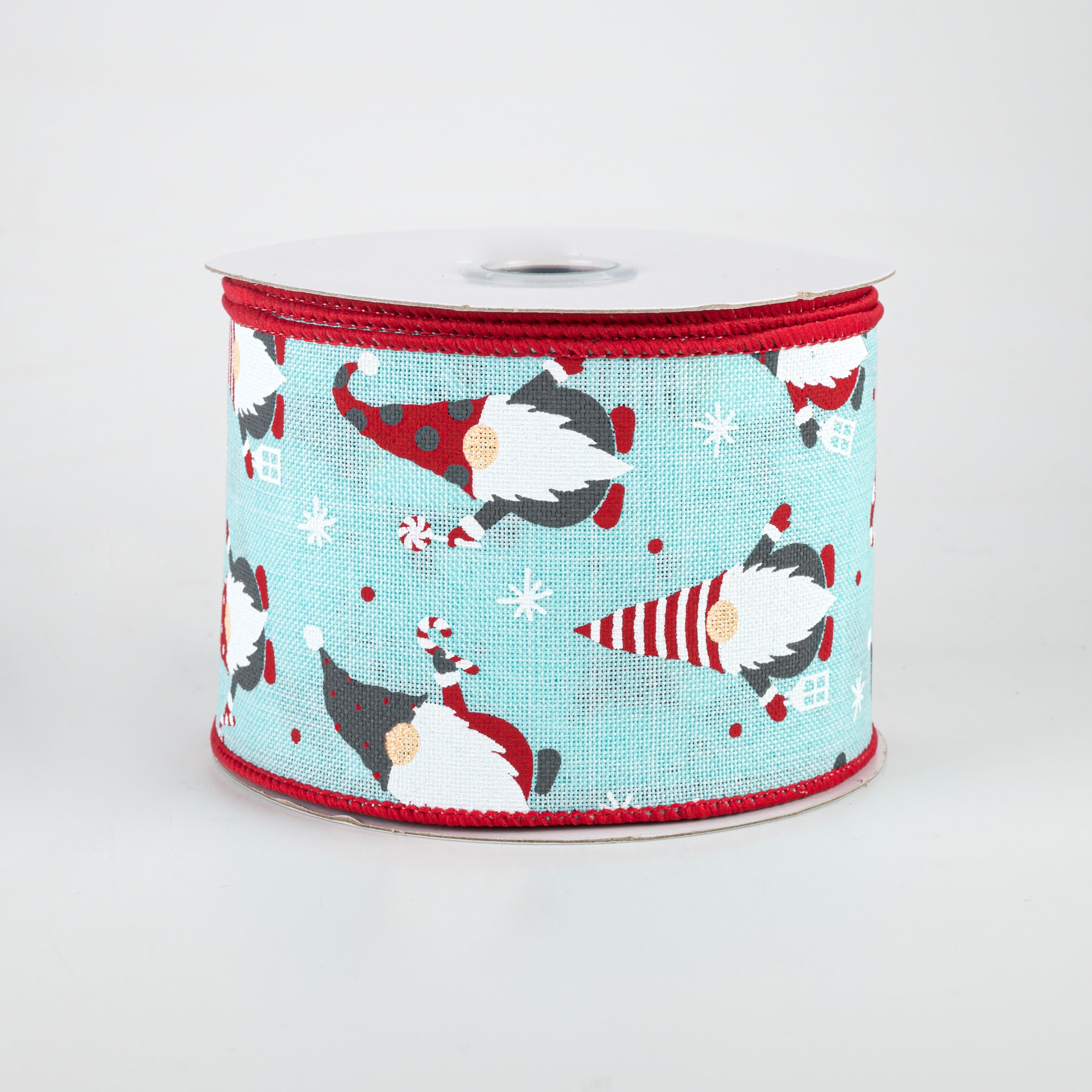 2.5" Christmas Gnomes Ribbon: Ice Blue (10 Yards)