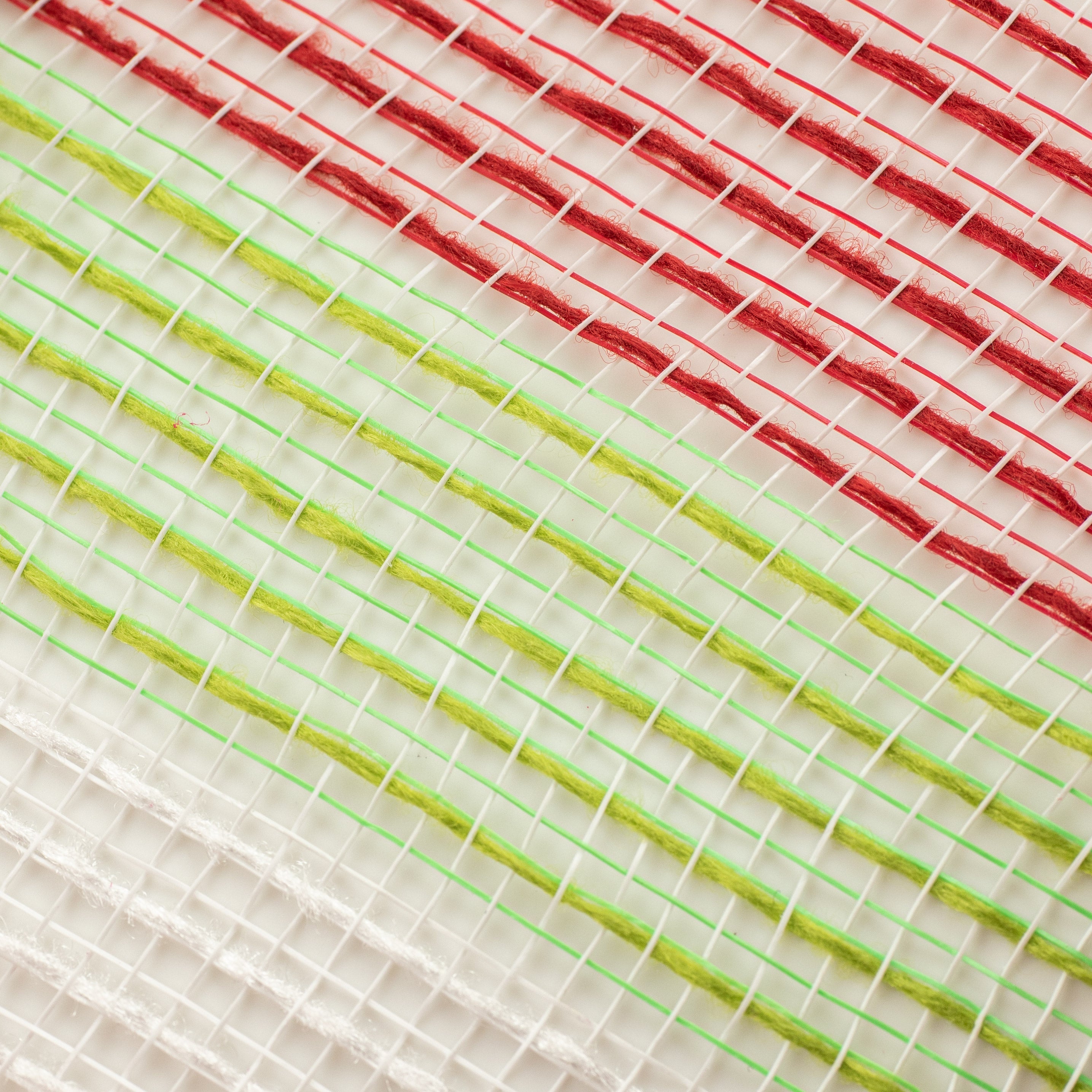 10" Small Stripe Fabric Mesh: Red, Lime, White