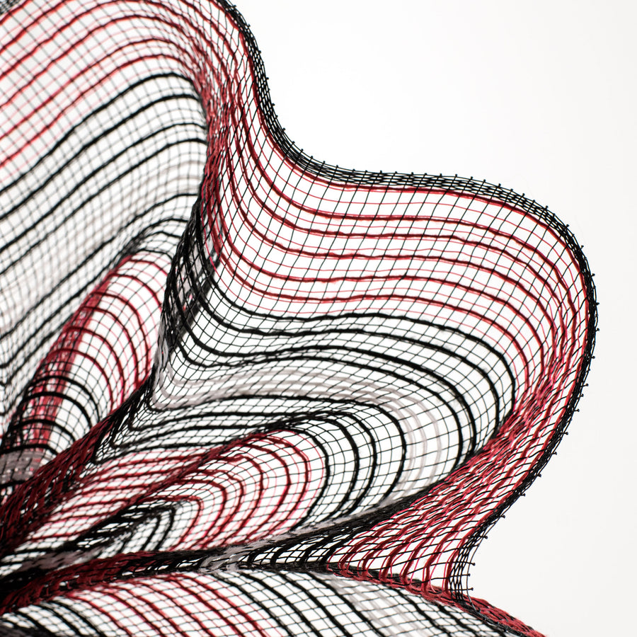 10" Bold Stripe Fabric Mesh: Red, Black, White