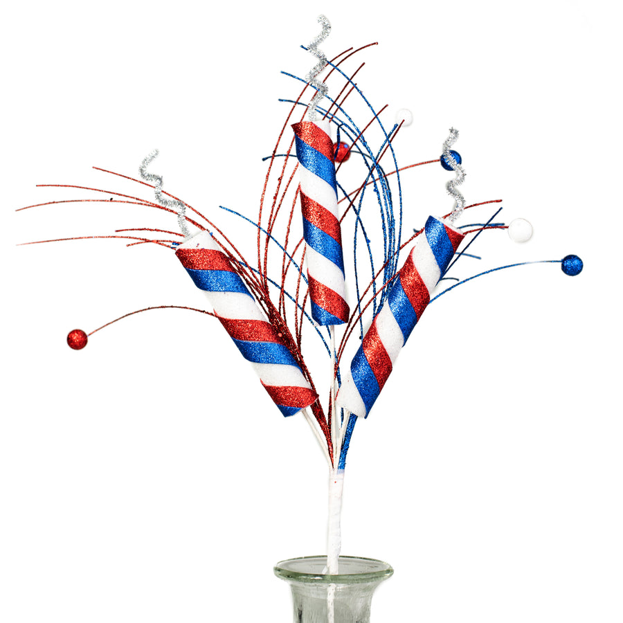 28" Firecracker Ball Spray: Red, White, Blue