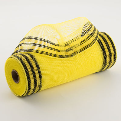 10" Border Stripe Mesh: Yellow & Black