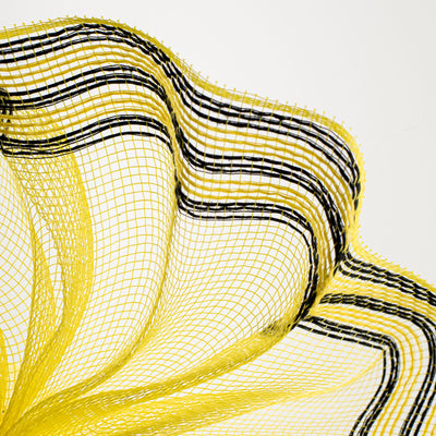 10" Border Stripe Mesh: Yellow & Black