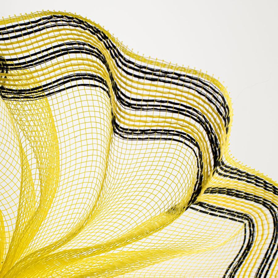 10" Border Stripe Mesh: Yellow & Black