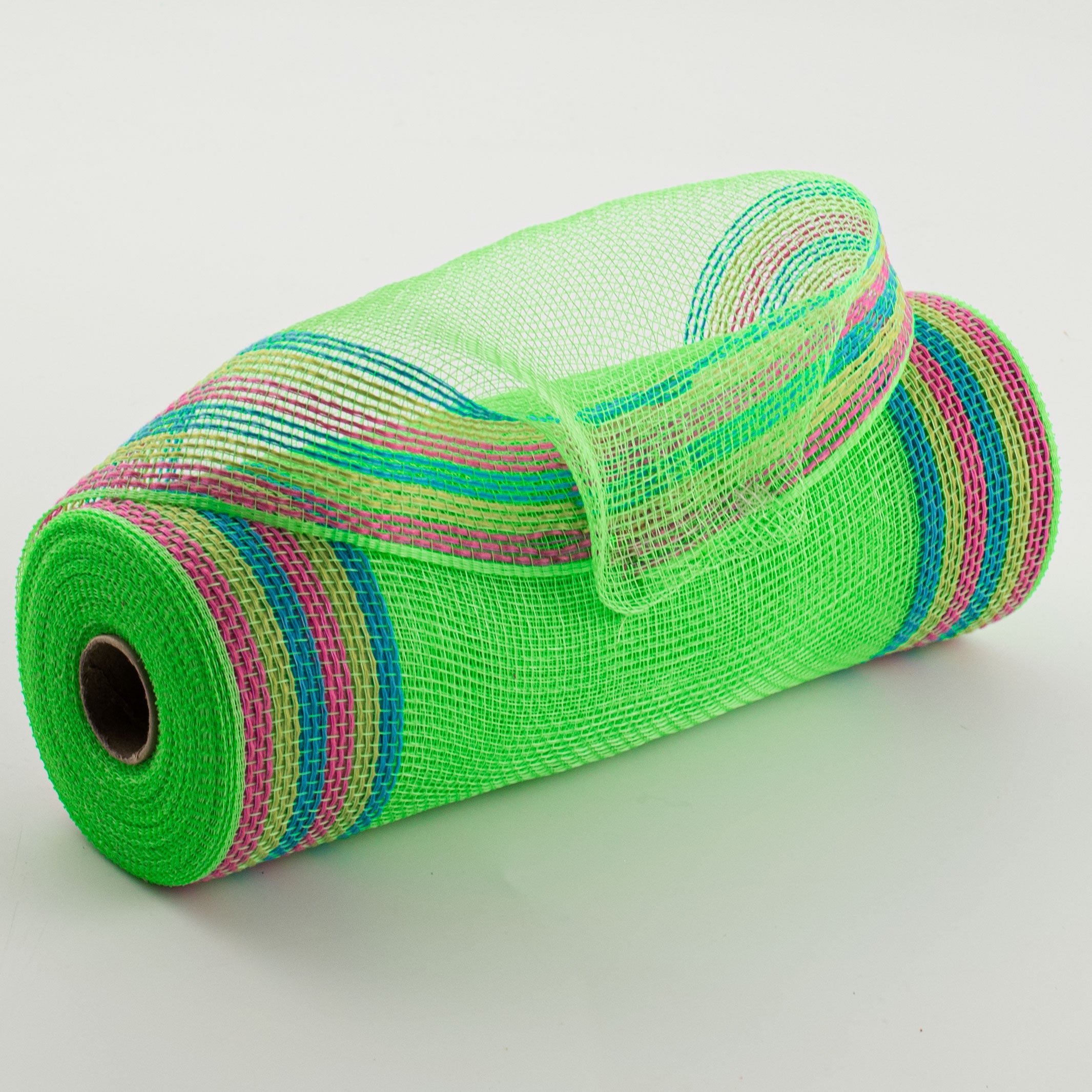 10" Border Stripe Mesh: Lime, Hot Pink, Fresh Green, Turquoise