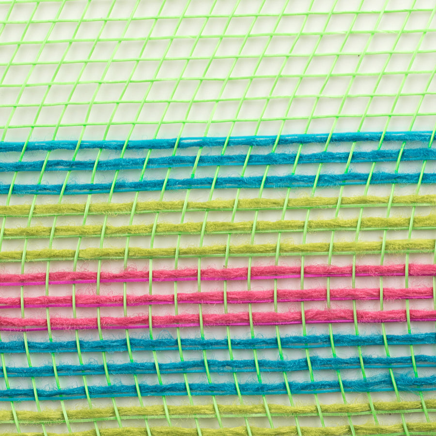 10" Border Stripe Mesh: Lime, Hot Pink, Fresh Green, Turquoise